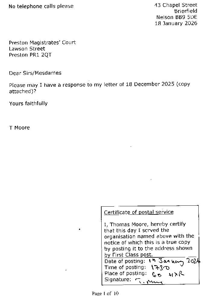 Posting certificate