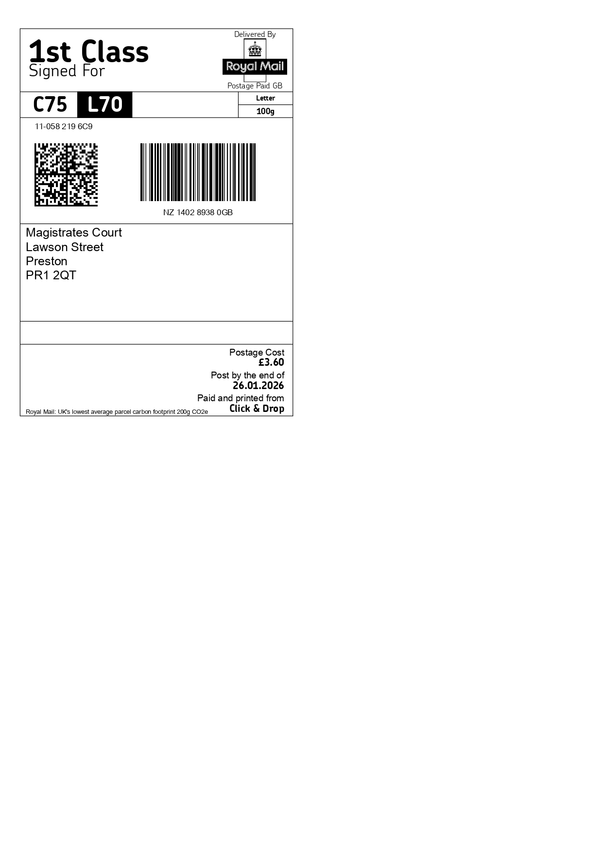 Address label